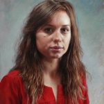 portrait of a woman in red portrait of a woman in red