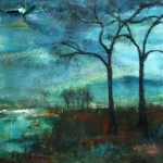 Acryl schilderij `Klein landschapje met bomen` Acryl schilderij `Klein landschapje met bomen`