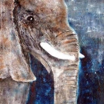 Acryl schilderij `Olifant' Acryl schilderij `Olifant'