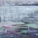 textiel schilderij 'grijs landschap' textiel schilderij 'grijs landschap'