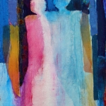 textiel schilderij 'samen` textiel schilderij 'samen`