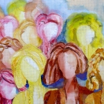 textiel schilderij 'vrouwen laten zich niet in een hoekje douwen` textiel schilderij 'vrouwen laten zich niet in een hoekje douwen`