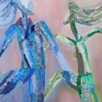 textiel schilderij 'pas de deux` textiel schilderij 'pas de deux`