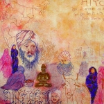 textiel schilderij 'memories uit India` textiel schilderij 'memories uit India`