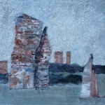 Acryl schilderij ' Landschapje blauw-grijs' Acryl schilderij ' Landschapje blauw-grijs'