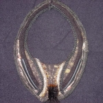 textiel ketting zwart/goud textiel ketting zwart/goud