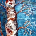 Acryl schilderij 'Blauwe'berk Acryl schilderij 'Blauwe'berk