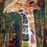 Acryl schilderij `Giraffe' Acryl schilderij `Giraffe'