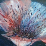 Acryl schilderij `Grote bloem met meeldraden' Acryl schilderij `Grote bloem met meeldraden'