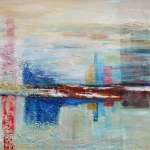 Acryl schilderij `Mistig landschap' Acryl schilderij `Mistig landschap'