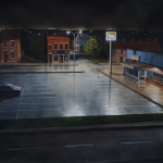 Buitenwijk bij nacht Buitenwijk bij nacht
