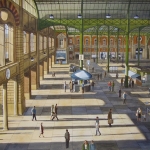 Evening at a railway station