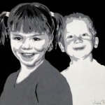 Portret broer en zus Portret broer en zus