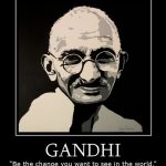 Zeefdruk Ghandi. Zeefdruk Ghandi.