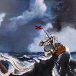 schip in storm schip in storm