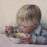 Eten uit een kom Eten uit een kom