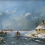 Olieverfstudie 2 Winterlandschap Olieverfstudie 2 Winterlandschap