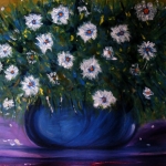 Bloemen in blauwe vaas Bloemen in blauwe vaas
