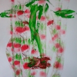 Koe in groen en rood Koe in groen en rood