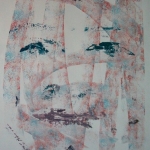 Face of a woman in blue and red Face of a woman in blue and red