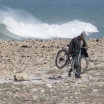 Fietser uit zee - Rabat Marokko Fietser uit zee - Rabat Marokko