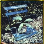Blauw klapstoeltje Blauw klapstoeltje