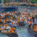 Feestbootjes op de Amsterdamse gracht Feestbootjes op de Amsterdamse gracht
