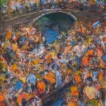 Oranje drukte op de gracht in Amsterdam Oranje drukte op de gracht in Amsterdam