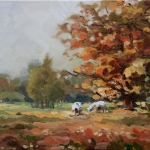 Witte koeien in de herfst Witte koeien in de herfst
