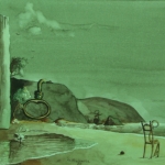 Oude visser tuurt over de zee. Oude visser tuurt over de zee.