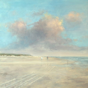Figuratief werk met als onderwerp Strand. .