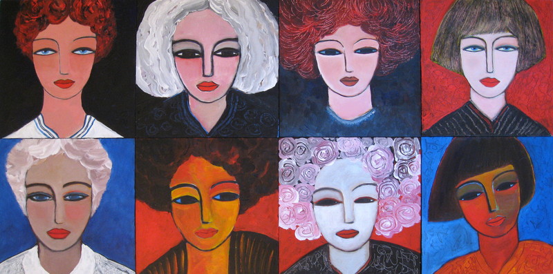 8 females
