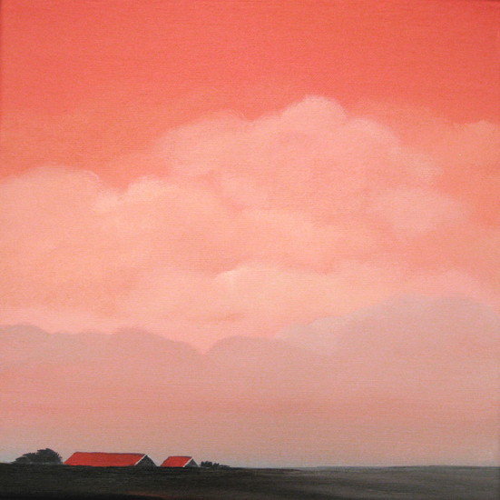 Roze wolkenlucht in Zeeland