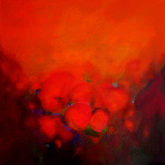 Red roses, glowing feelings