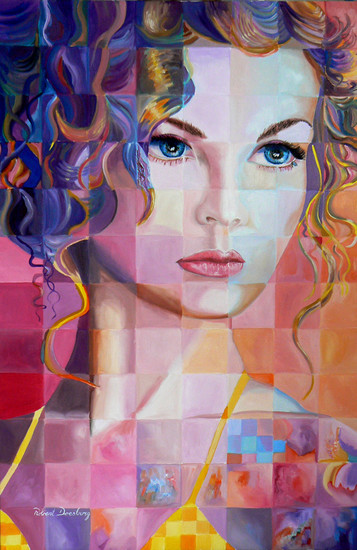 Curly hair in bright colours