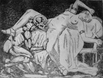 Death’s Erotic Tour is a series of vanitas’. Each print is based on an erotic work of art from various cultures. I don’t have anything more specific to say, they are what they are and people will apply their own experience and meaning to them.