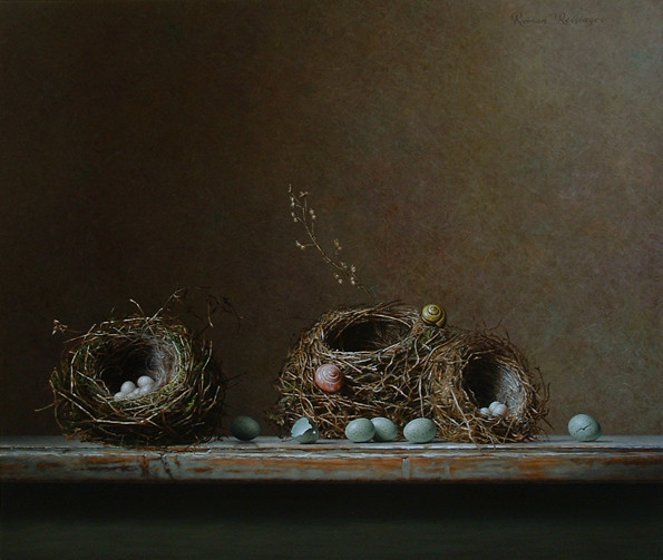Stilleven met vogelnesten