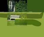 Frederick Jones  - Ordrupgaard; Gardens with bench and window