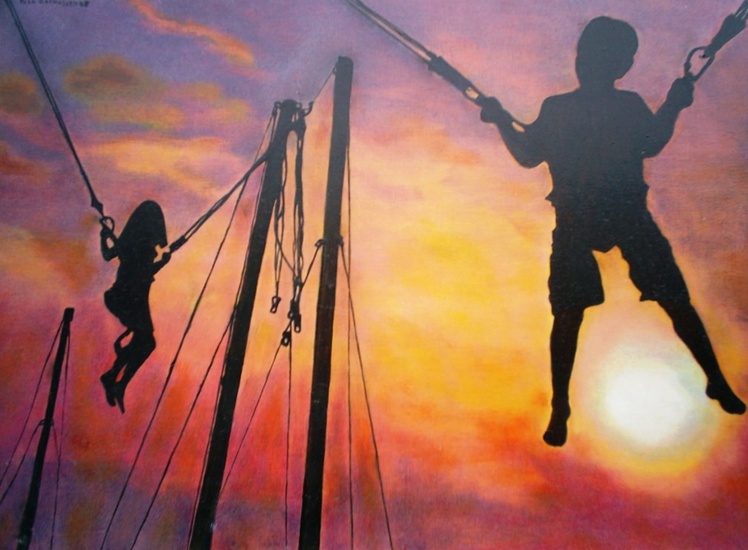 kinderen op de kermis