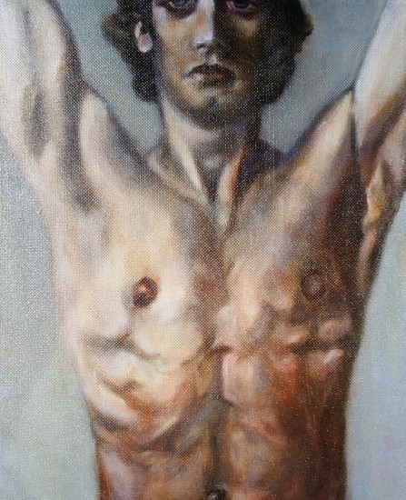 Man met de armen omhoog
