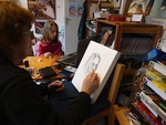 Nu en dan vind ik ook een uurtje om te tekenen. Het tekenen zelf is ook een leuk middel in een persoonlijk contact of een manier om iemand even een spiegel voor te houden. Een leuke vingeroefening om snel wat het oog ziet te schetsen.